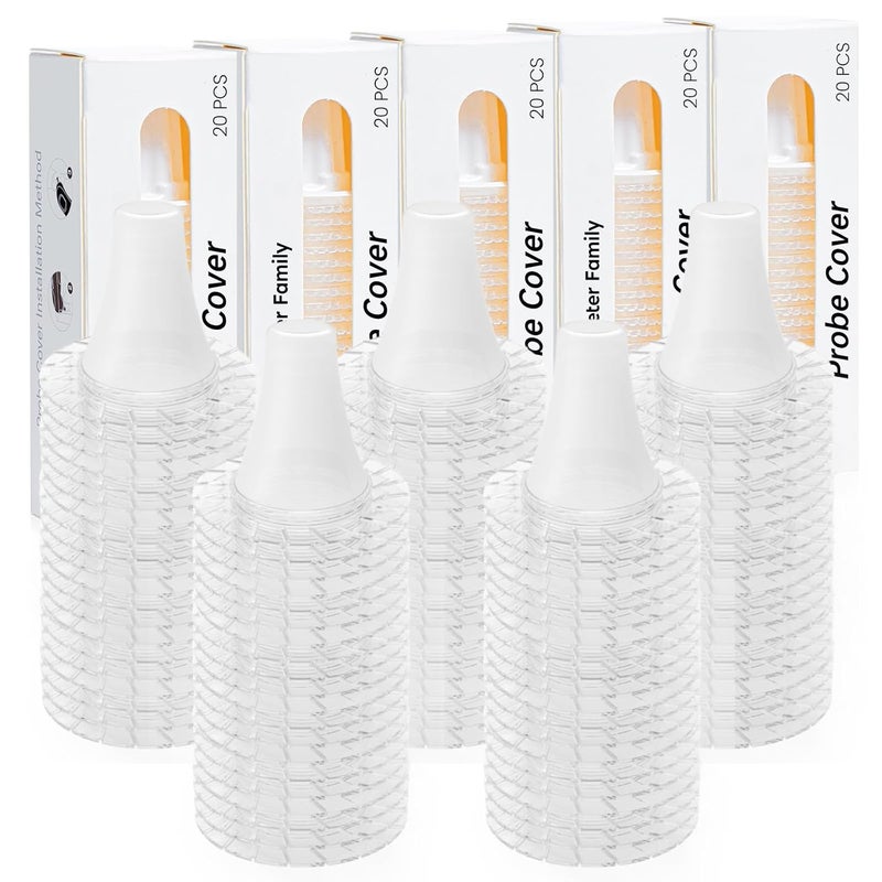 Femometer 100 Pcs Ear themometer Probe Covers/Refill Caps/Lens Filters for Thermometers Models ET108 and ET107, BPA Free Disposable Covers - Image 1